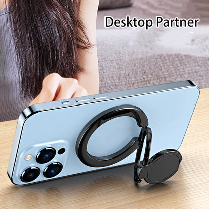 Strong Magnetic Mobile Phone Finger Ring Holder for MagSafe Accessories Magnet Foldable Cellphone Stand Support for iPhone 14 15