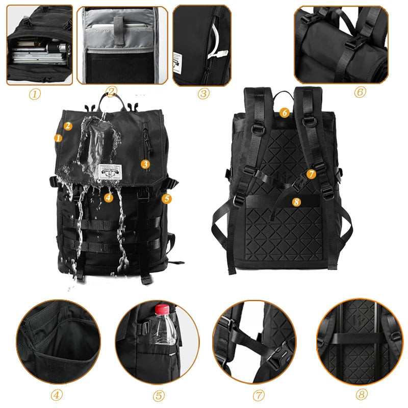 Rolling Laptop Backpack Fit 15.6'' Laptop, Large Capacity Expandable Travel Backpack, Fashion Sport Hiking Backpack